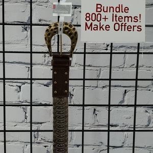 Belt NOBO Brown Metal and rivets Size L/XL